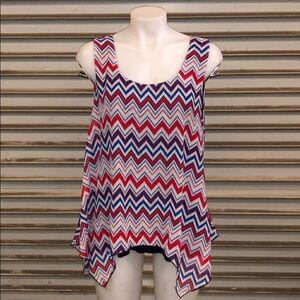 🛍️Expresso brand top red white and blue pattern